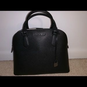 All black embroidery Michael Kors purse